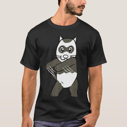 Ferret Floss Dance Flossen Pet T-Shirt (Vorderseite)