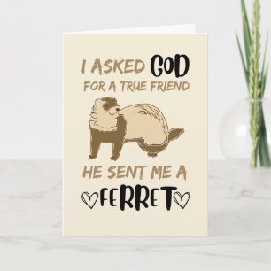 Ferret Friend Adorable Funny Pet Animal Bestie Feiertagskarte