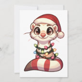 Ferret Frohe Weihnachten Wintertiere Niedlich Fret (Vorderseite)