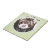 Ferret Gesicht Got Hühnchen? Fliese (Seite)