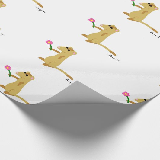 Ferret hält ein Blume Wrapping Paper Geschenkpapier (Ecke)