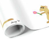 Ferret hält ein Blume Wrapping Paper Geschenkpapier (Rolleneckpunkt)