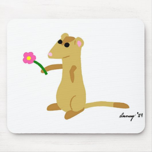 Ferret hält eine Blume Mousepad (Vorne)