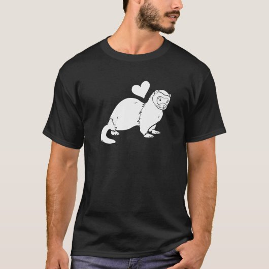 Ferret Heart - Furry Animal Weasel Ferret Premium T-Shirt (Vorderseite)