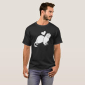 Ferret Heart - Furry Animal Weasel Ferret T-Shirt (Vorne ganz)