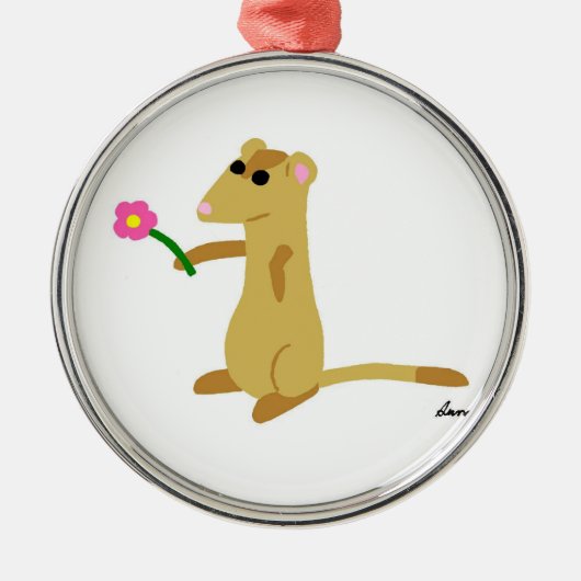 Ferret Holding a Blume Ornament (Vorne)