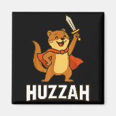 Ferret Huzzah Knight Sword Funny For Men Women Kid Magnet (Vorne)
