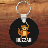 Ferret Huzzah Knight Sword Funny For Men Women Kid Schlüsselanhänger (Vorderseite)