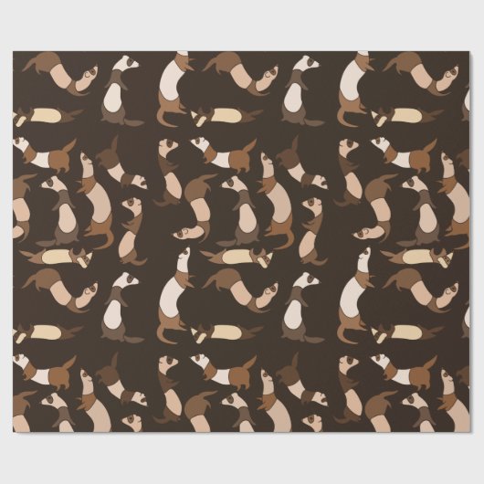 Ferret in dunkelbraun geschenkpapier (Flach)