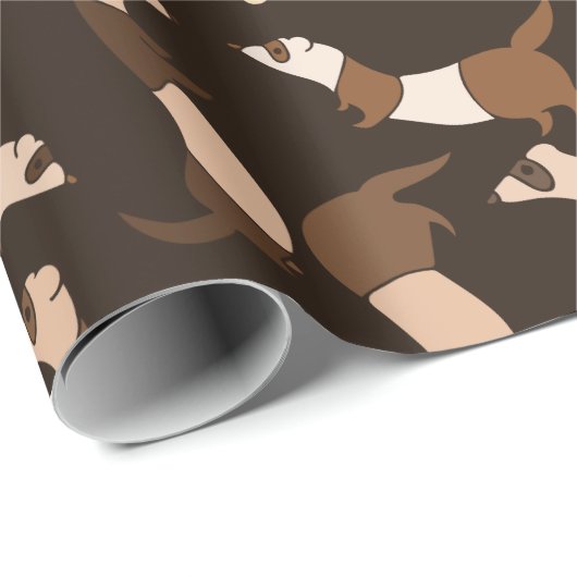 Ferret in dunkelbraun geschenkpapier (Rolleneckpunkt)
