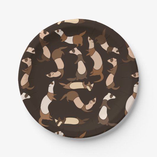 Ferret in dunkelbraun pappteller (Vorderseite)