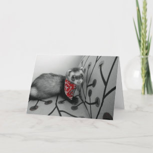 Ferret in Red Bandana Geburtstagkarte Karte