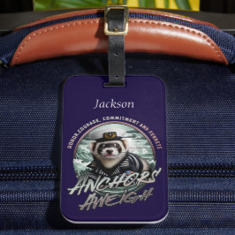 Ferret in Sailor Anzug Anchors Aweigh Gepäckanhänger