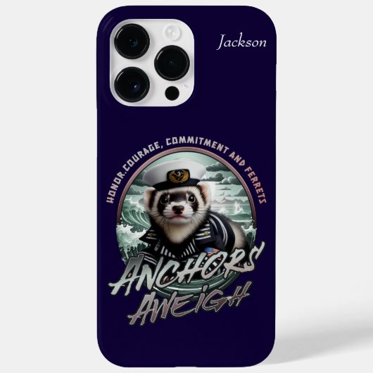 Ferret in Sailor Anzug und Anchors weg Case-Mate iPhone Hülle (Rückseite)