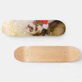 Ferret in Weihnachtsmannmütze Skateboard (Horizontal)