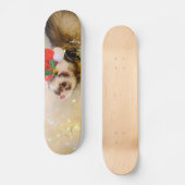 Ferret in Weihnachtsmannmütze Skateboard (Vorderseite)