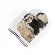 "Ferret Kisses" Heart Notebook