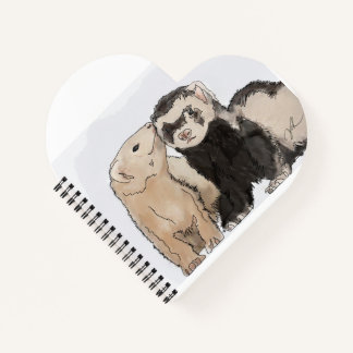 "Ferret Kisses" Heart Notebook Notizblock