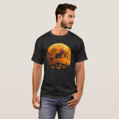 Ferret Kostüm Witz Reiten Broom Moon Halloween T-Shirt (Vorne ganz)