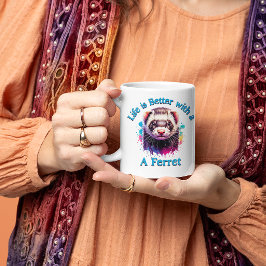 Ferret Lover Coffee lover Ferret Mama Vater Kaffeetasse