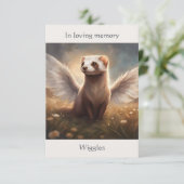 Ferret Memorial Gedicht Angel Wings Name Feld hinz Dankeskarte (Stehend Vorderseite)