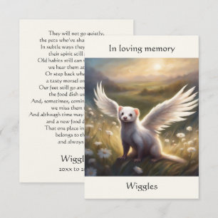 Ferret Memorial Gedicht Angel Wings Name Feld hinz Dankeskarte