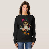 Ferret Mom Floral Ferret Bow Tie  Mother s Day Sweatshirt (Vorne ganz)