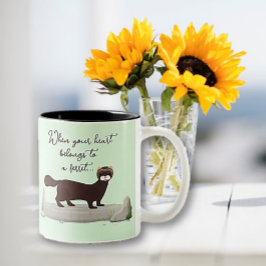 Ferret! Niedliches Geschenk für Freundesfreunde! Zweifarbige Tasse