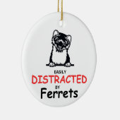 Ferret Ornament, Geschenk für Ferret Lover, Mama F Keramik Ornament (Rechts)