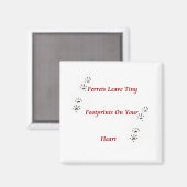 Ferret Pawprints Magnet (Vorderseite/Rückseite)