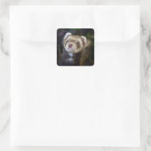 Ferret Quadratischer Aufkleber (Tasche)