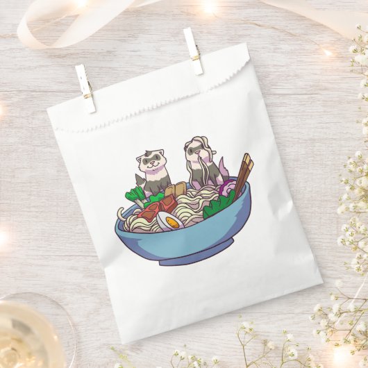 Ferret Ramen Noodles Anime Kawaii Japanisch Otaku Geschenktütchen (Ausgeschnitten)