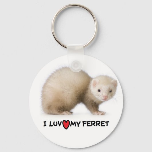 Ferret Schlüsselanhänger "I Liebe my Ferret" (Vorderseite)