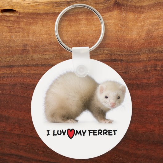 Ferret Schlüsselanhänger "I Liebe my Ferret" (Vorderseite)