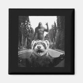 Ferret Selfie With Bigfoot Funny For Men Women Kid Magnet (Vorne)