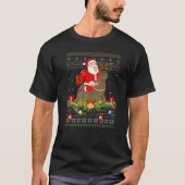 Ferret Ugly Santa Riding Ferret Christmas T-Shirt (Vorderseite)