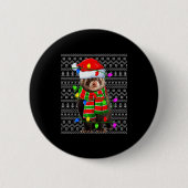 Ferret Ugly Xmas Lighting Santa Ferret Christmas Button (Vorderseite)