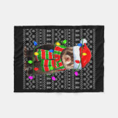 Ferret Ugly Xmas Lighting Santa Ferret Christmas Fleecedecke (Vorderseite (Horizontal))