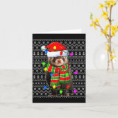 Ferret Ugly Xmas Lighting Santa Ferret Christmas Karte (Gelbe Blume)