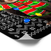 Ferret Ugly Xmas Lighting Santa Ferret Christmas Poster (Ecke)