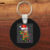 Ferret Ugly Xmas Lighting Santa Ferret Christmas  Schlüsselanhänger (Vorderseite)