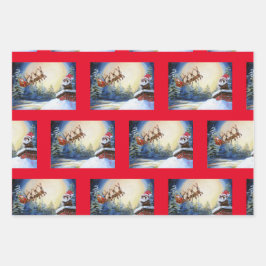 Ferret und Santa Wrapping Papier aus der Original