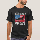 Ferret Vater American Flag Funny Flag Owner T-Shirt (Vorderseite)