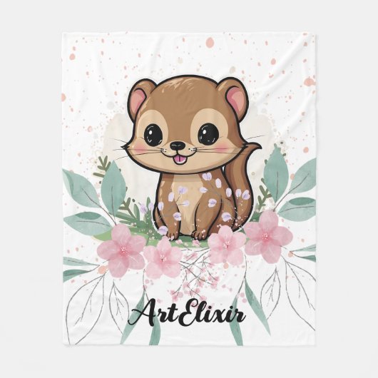 Ferret Vintag Print Fleecedecke (Vorderseite)