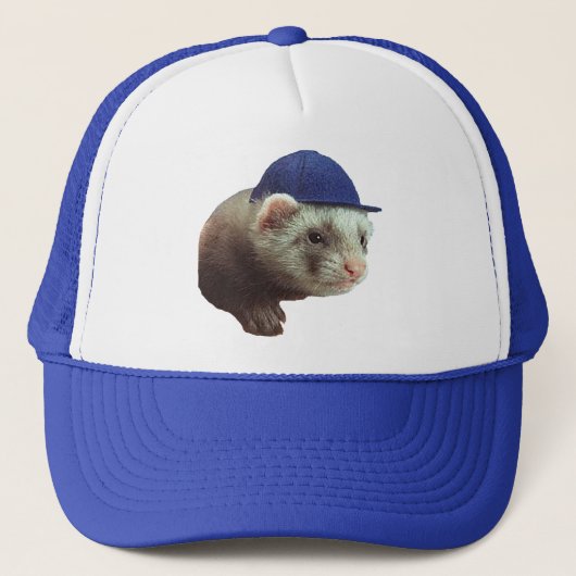 Ferret Wearing Hat auf Hat Truckerkappe (Vorderseite)