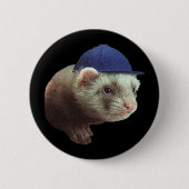 Ferret Wearing Hat Button (Vorderseite)