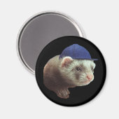 Ferret Wearing Hat Magnet (Vorderseite/Rückseite)