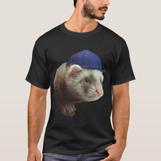 Ferret Wearing Hat T - Shirt (Vorderseite)