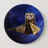 Ferret Weasel PIzza Slice Nebel Space Button (Vorderseite)