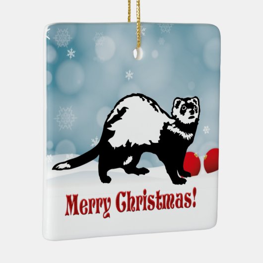 Ferret Weihnachten Keramikornament (Rechts)
